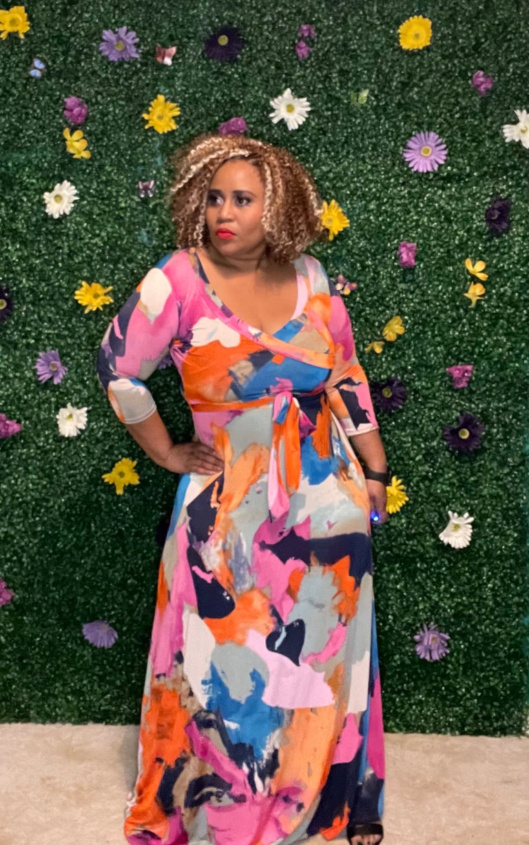 Painted Picture Maxi Dress Small